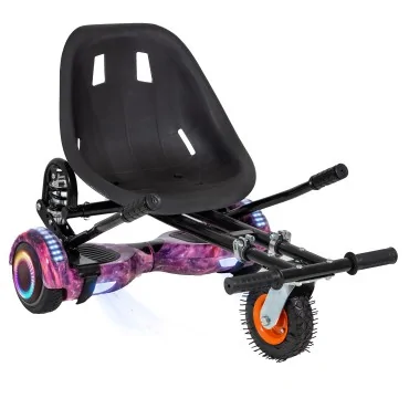 Hoverboard Paket Go-Kart, Schwarz, mit Doppelaufhängung, 6.5 zoll, Regular Galaxy Pink PRO 4Ah, für Kinder und Erwachsene