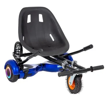 Hoverboard Paket Go-Kart, Schwarz, mit Doppelaufhängung, 6.5 zoll, Regular Blue PowerBoard PRO 4Ah, für Kinder und Erwachsene
