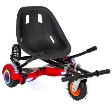 Hoverboard Paket Go-Kart, Schwarz, mit Doppelaufhängung, 6.5 zoll, Regular Red PRO 4Ah, für Kinder und Erwachsene