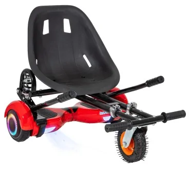 Hoverboard Paket Go-Kart, Schwarz, mit Doppelaufhängung, 6.5 zoll, Regular Red PowerBoard PRO 2Ah, für Kinder und Erwachsene