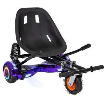 Hoverboard Paket Go-Kart, Schwarz, mit Doppelaufhängung, 6.5 zoll, Regular ElectroPurple PRO 4Ah, für Kinder und Erwachsene