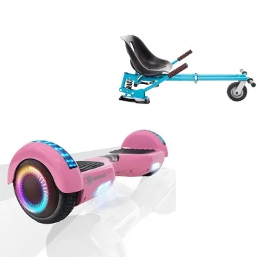 6.5 Zoll Hoverboard mit Stoßdämpfern Sitz, Regular Pink PRO, Standard Reichweite und Blau Stoßdämpfern Hoverboard Sitz, Smart Balance
